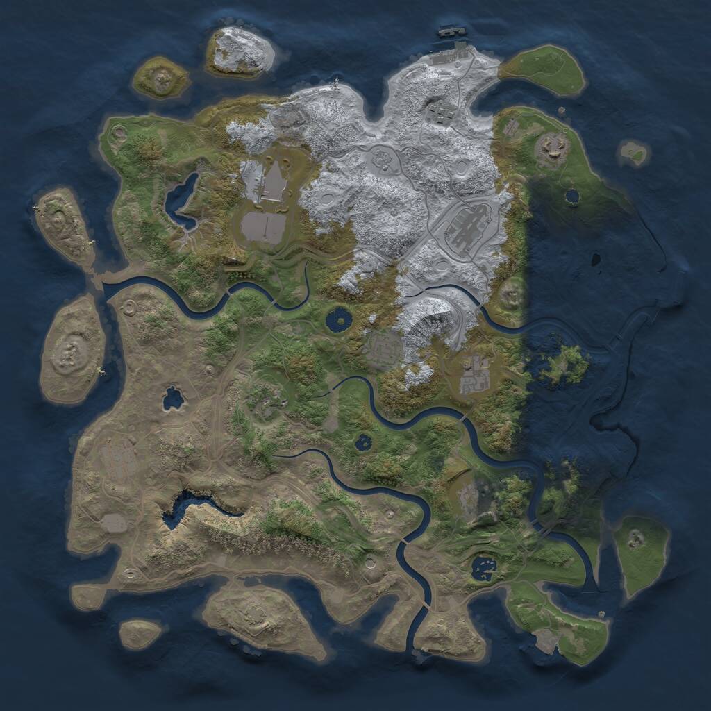 Rust Map: Procedural Map, Size: 4250, Seed: 1759381418, 16 Monuments