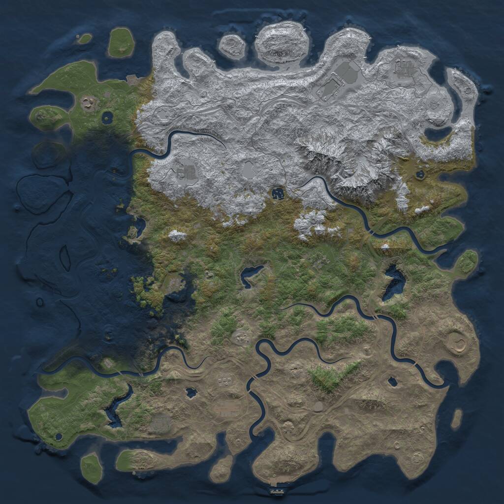Rust Map: Procedural Map, Size: 6000, Seed: 20260901, 17 Monuments