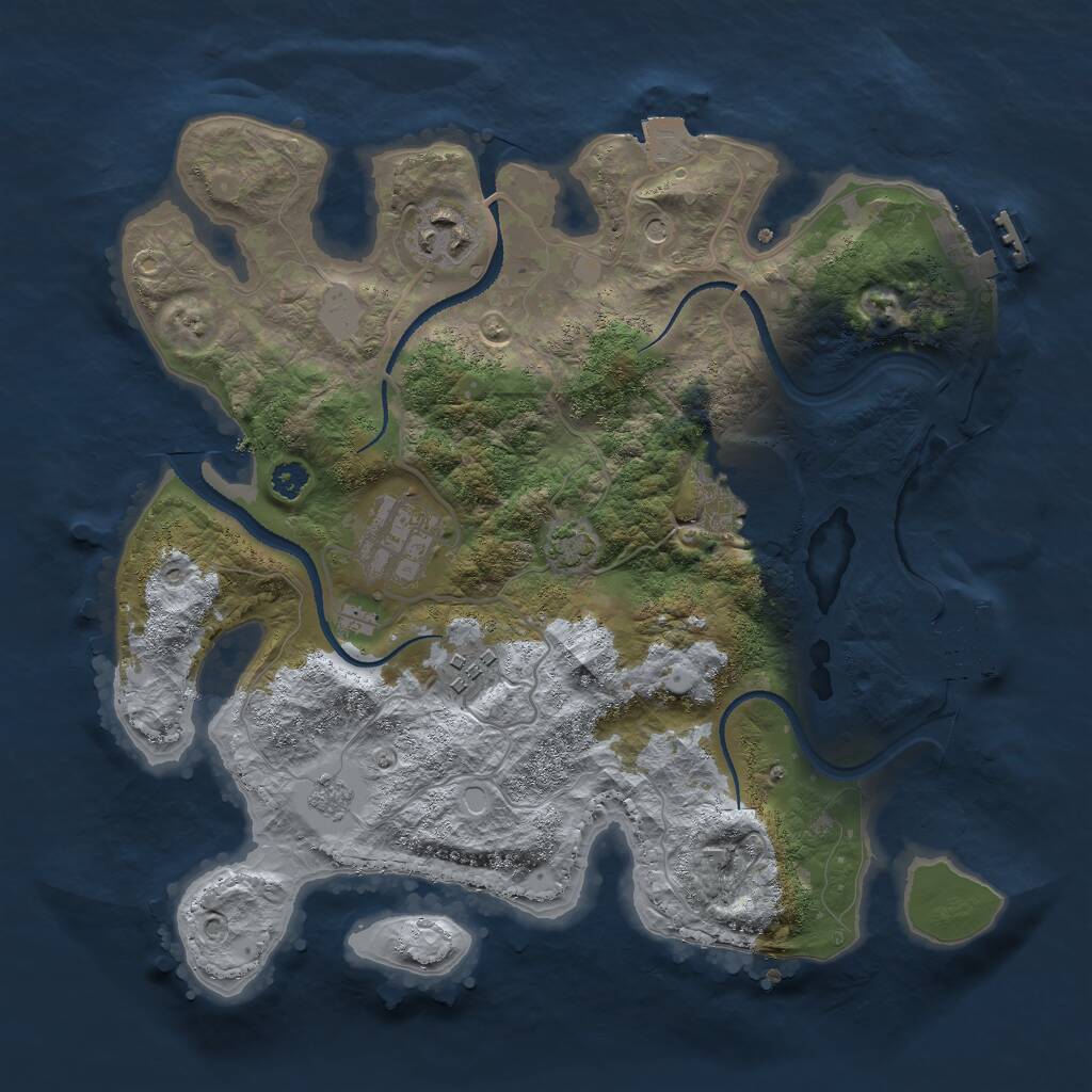 Rust Map: Procedural Map, Size: 3000, Seed: 835882327, 10 Monuments