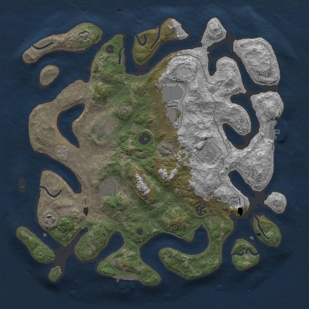 Rust Map: Procedural Map, Size: 4000, Seed: 938447, 15 Monuments