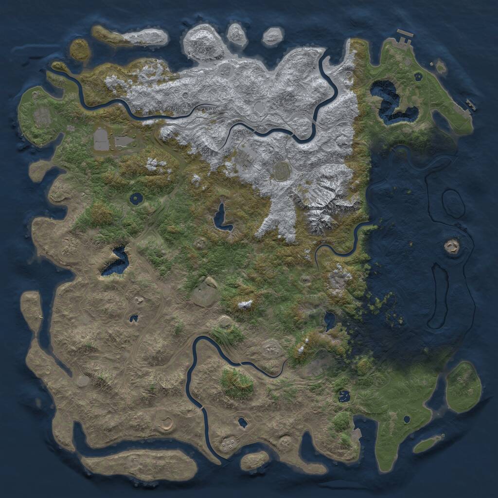 Rust Map: Procedural Map, Size: 6000, Seed: 2021195410, 17 Monuments