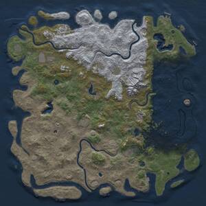 Thumbnail Rust Map: Procedural Map, Size: 6000, Seed: 2021195410, 17 Monuments