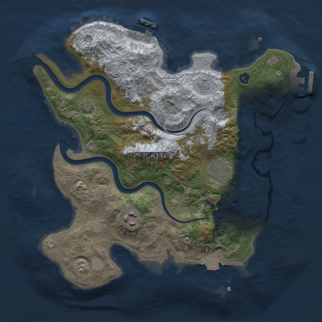 Rust Map: Procedural Map, Size: 3000, Seed: 973281282, 9 Monuments
