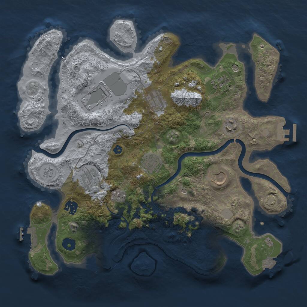 Rust Map: Procedural Map, Size: 3500, Seed: 264282978, 15 Monuments