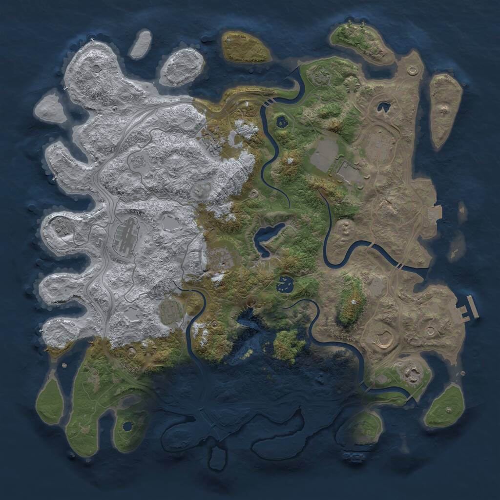 Rust Map: Procedural Map, Size: 4250, Seed: 310416328, 16 Monuments