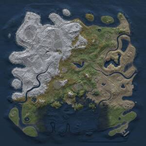 Thumbnail Rust Map: Procedural Map, Size: 4500, Seed: 2000244309, 14 Monuments