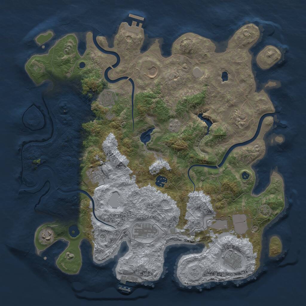 Rust Map: Procedural Map, Size: 4000, Seed: 1551094711, 16 Monuments
