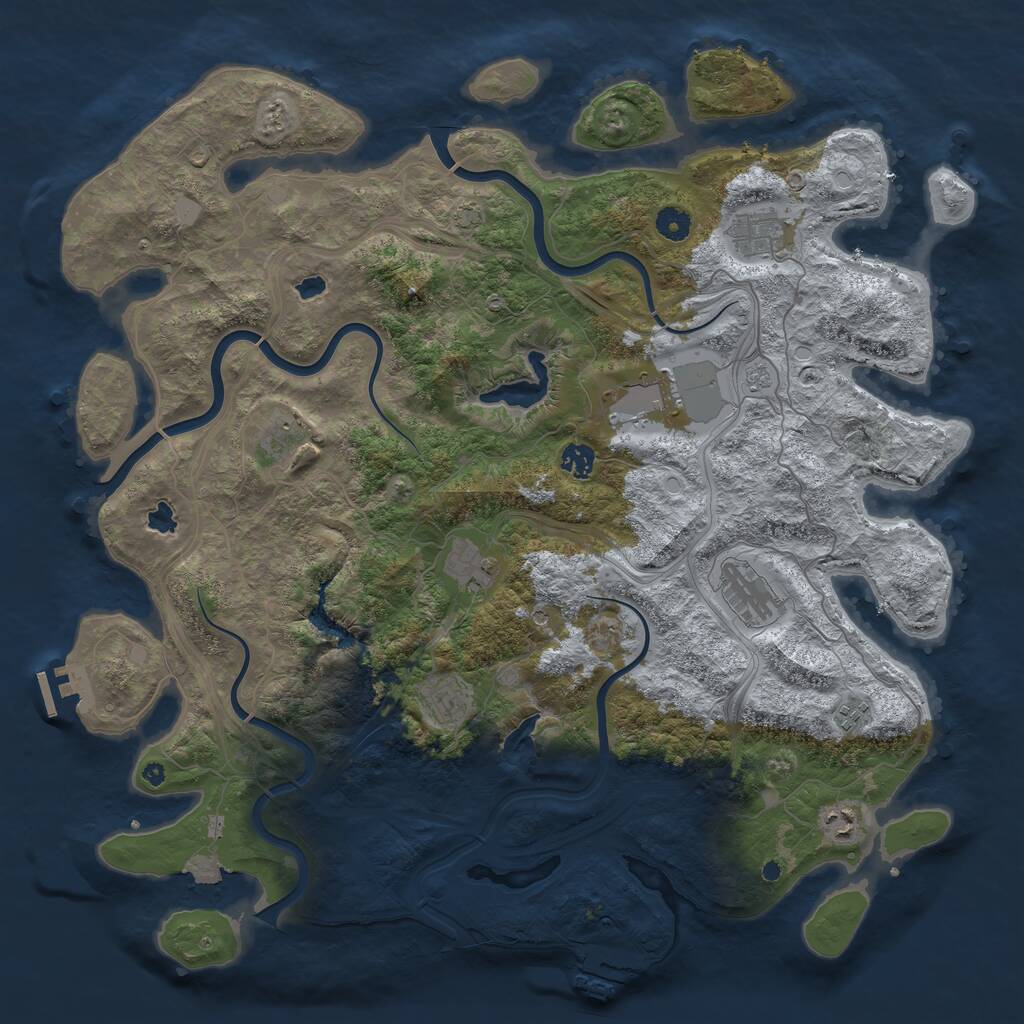 Rust Map: Procedural Map, Size: 4500, Seed: 39038315, 15 Monuments