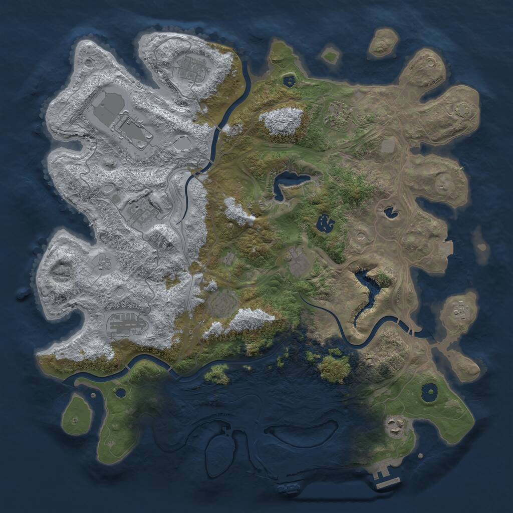 Rust Map: Procedural Map, Size: 4250, Seed: 20260904, 16 Monuments