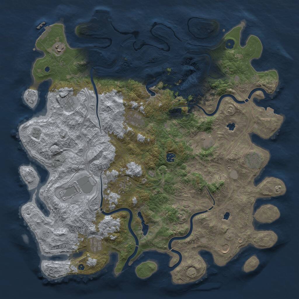 Rust Map: Procedural Map, Size: 4750, Seed: 847825, 17 Monuments