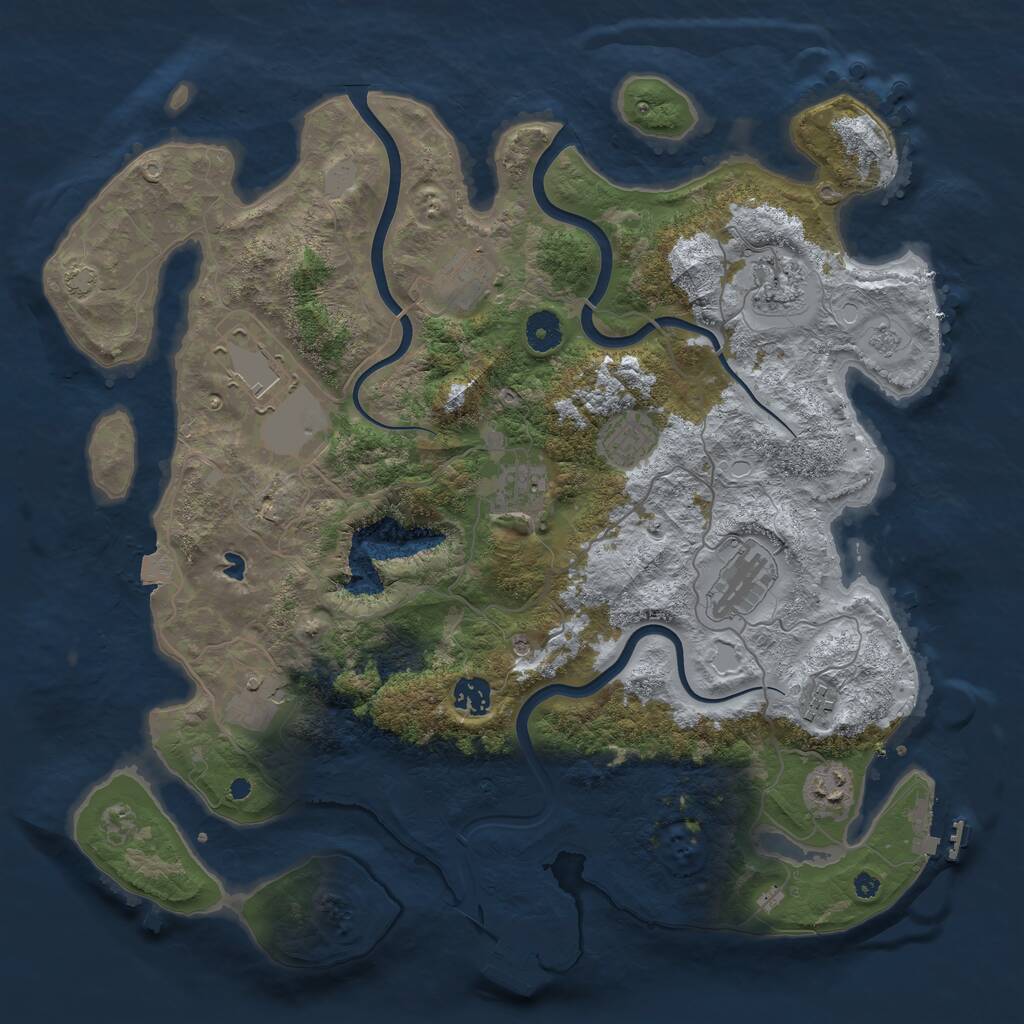 Rust Map: Procedural Map, Size: 4000, Seed: 1577287181, 16 Monuments