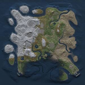 Thumbnail Rust Map: Procedural Map, Size: 3650, Seed: 51186468, 14 Monuments