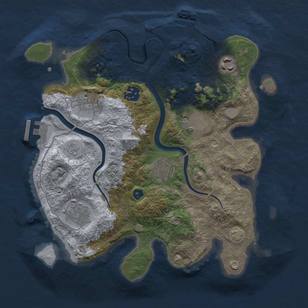 Rust Map: Procedural Map, Size: 3000, Seed: 617281840, 13 Monuments