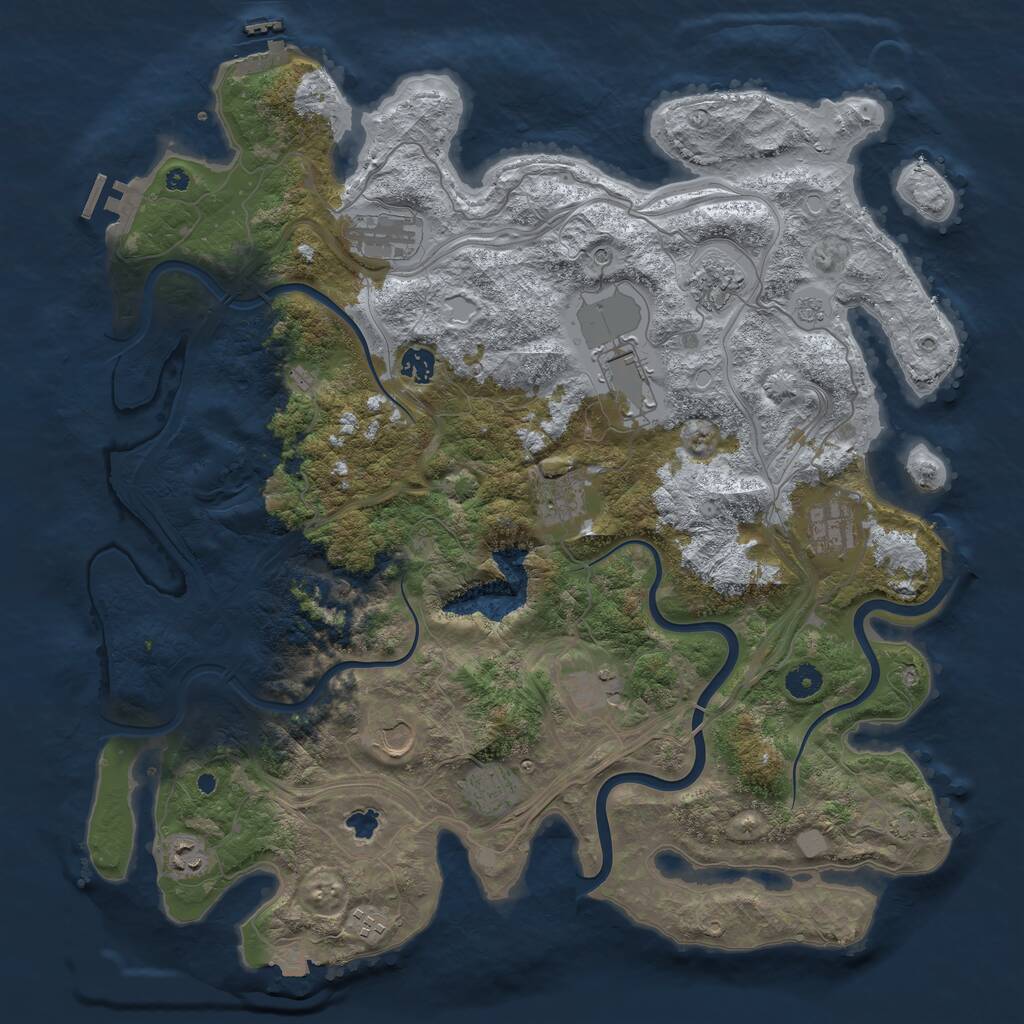 Rust Map: Procedural Map, Size: 4400, Seed: 834331157, 17 Monuments