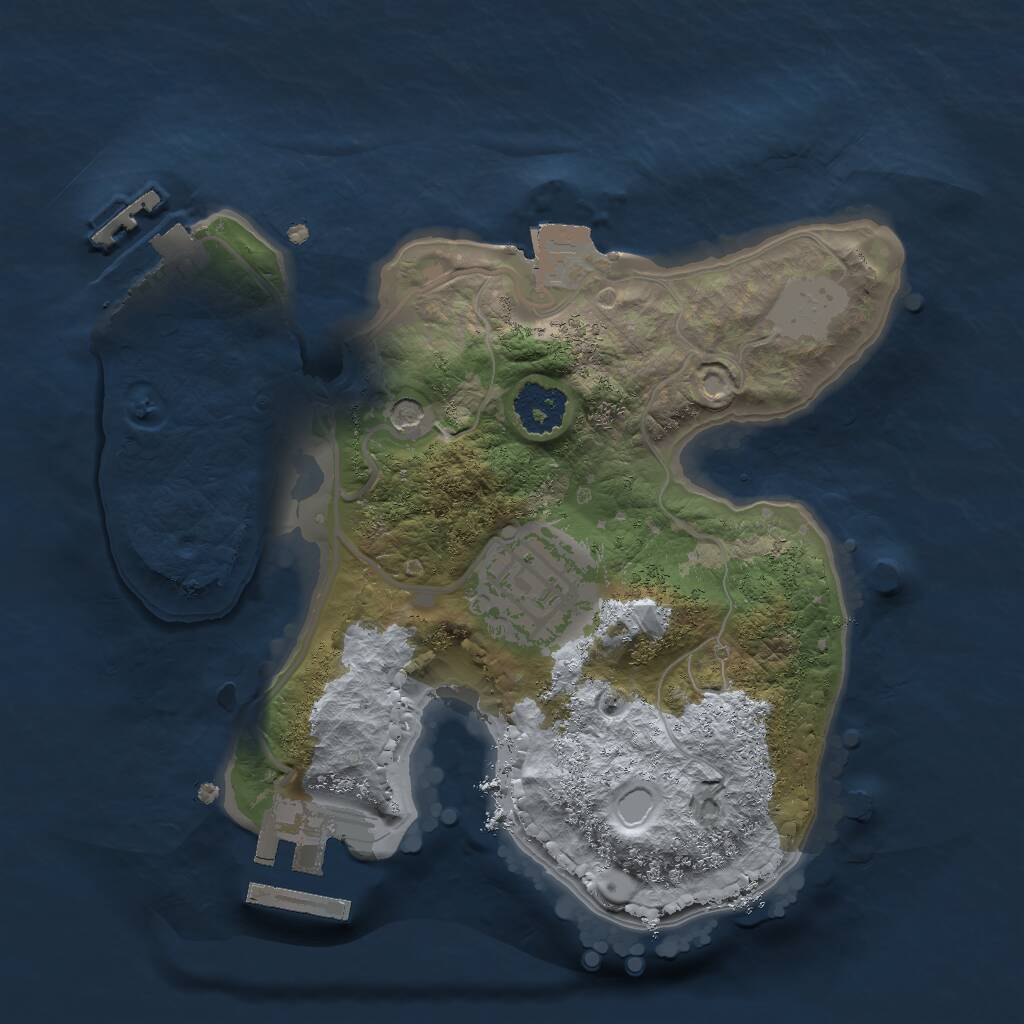 Rust Map: Procedural Map, Size: 2000, Seed: 326488779, 5 Monuments