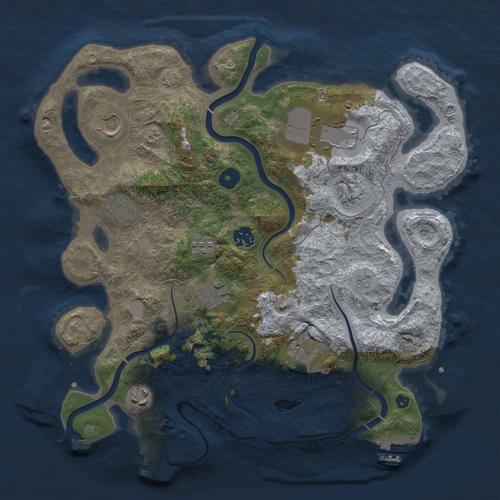 Rust Map: Procedural Map, Size: 3650, Seed: 1203483243, 15 Monuments