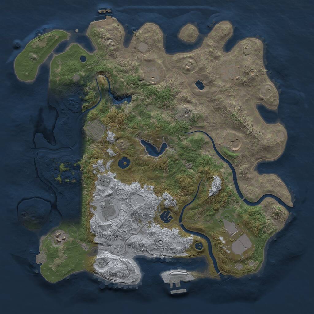 Rust Map: Procedural Map, Size: 4000, Seed: 928535, 15 Monuments