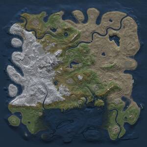 Thumbnail Rust Map: Procedural Map, Size: 5000, Seed: 498251216, 17 Monuments