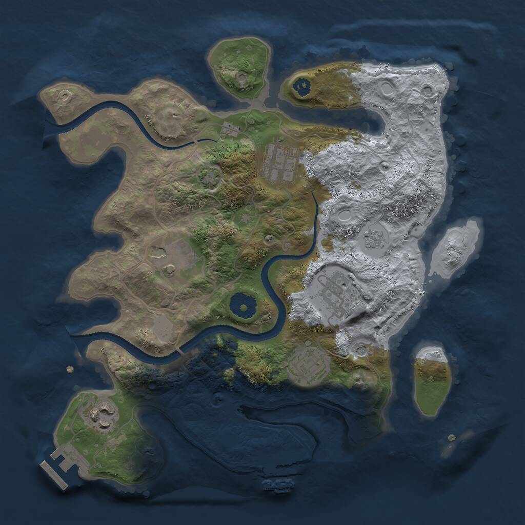 Rust Map: Procedural Map, Size: 3000, Seed: 244444, 11 Monuments