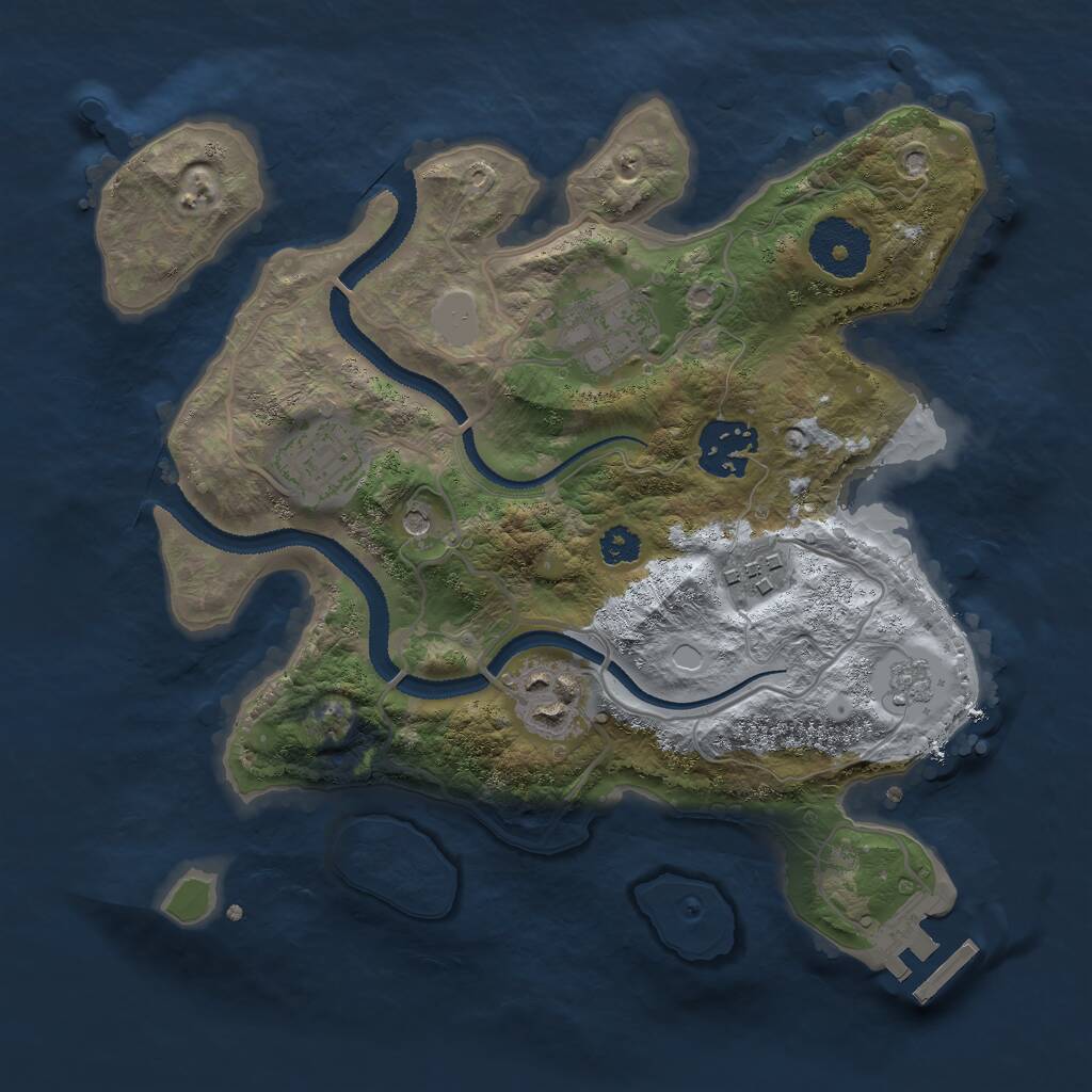 Rust Map: Procedural Map, Size: 2750, Seed: 355880286, 9 Monuments