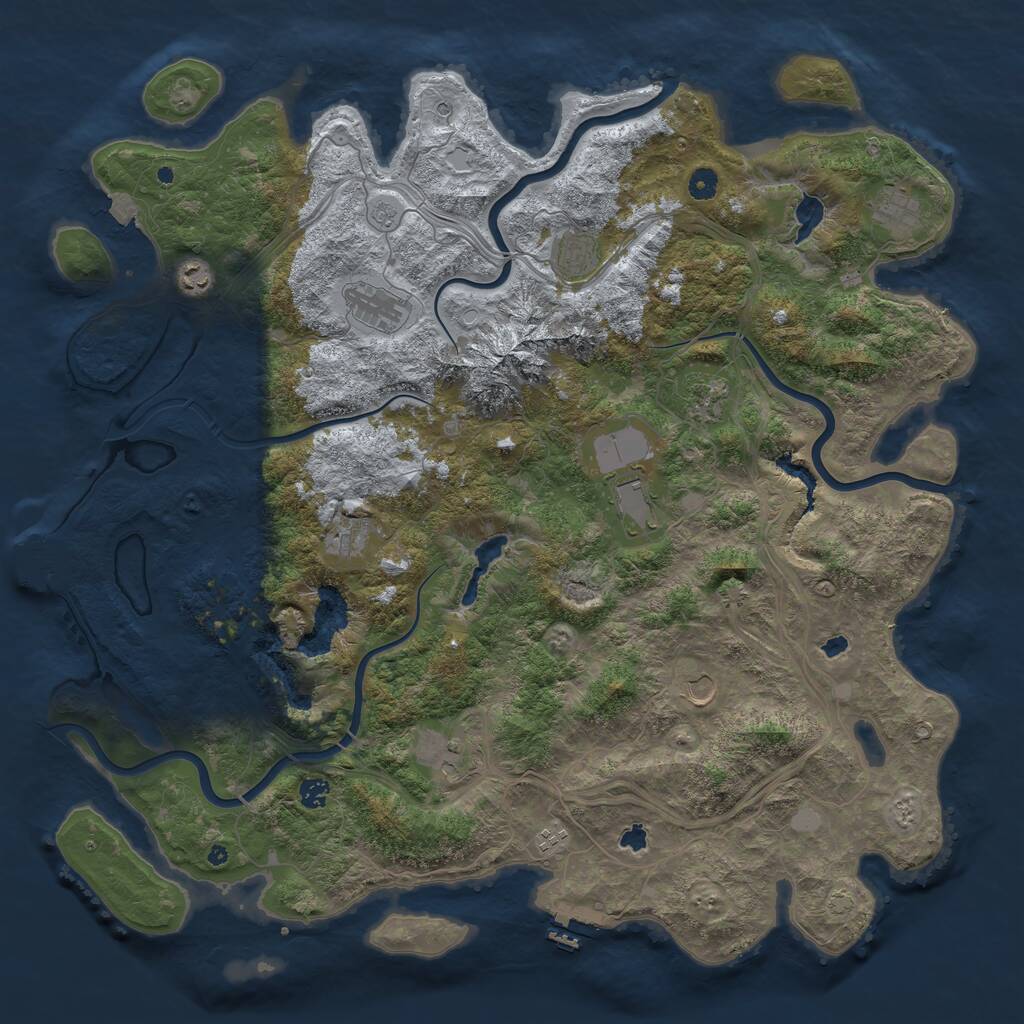 Rust Map: Procedural Map, Size: 5000, Seed: 579000640, 17 Monuments