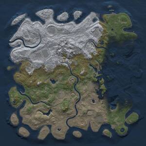 Thumbnail Rust Map: Procedural Map, Size: 5000, Seed: 1709190991, 17 Monuments