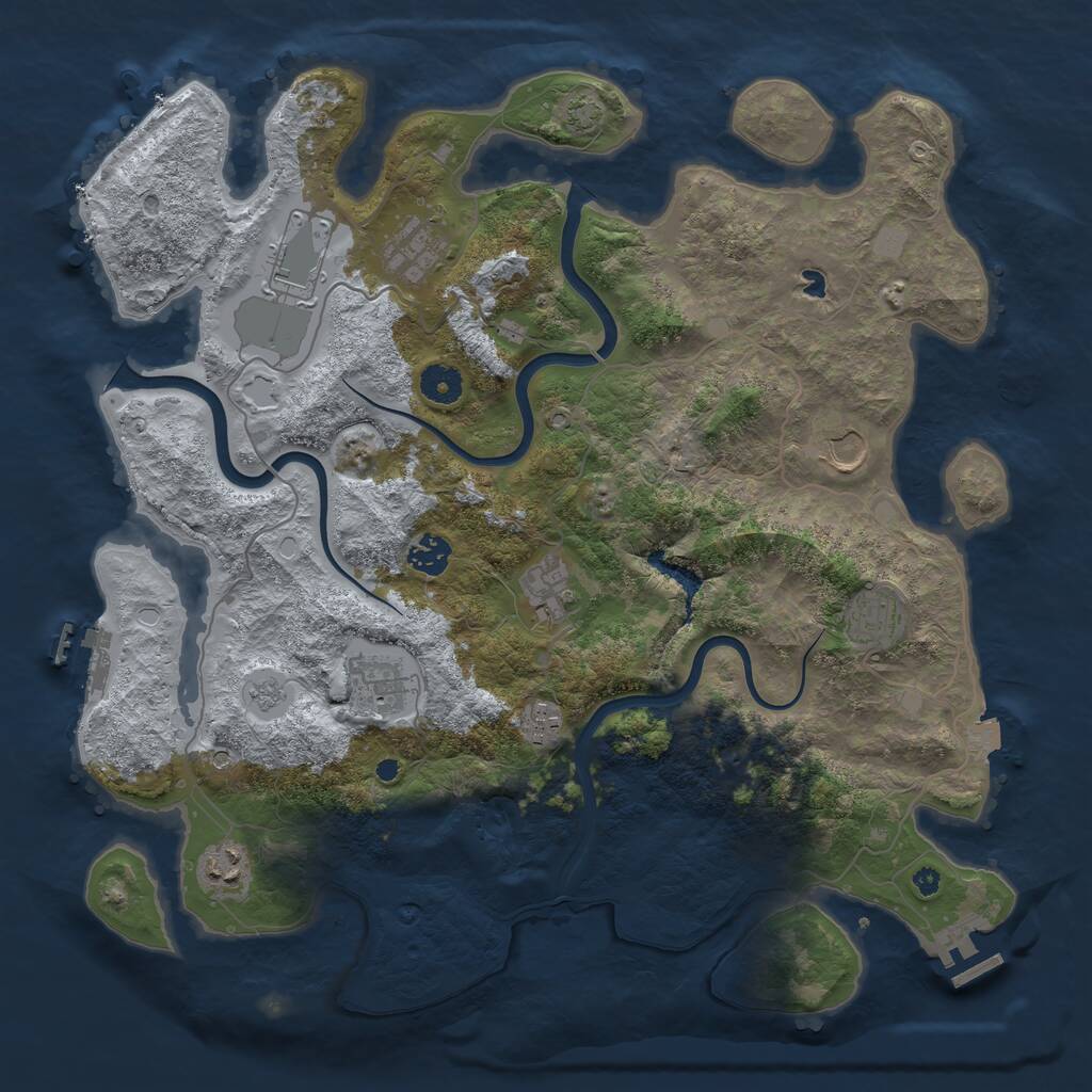 Rust Map: Procedural Map, Size: 4000, Seed: 3950, 15 Monuments