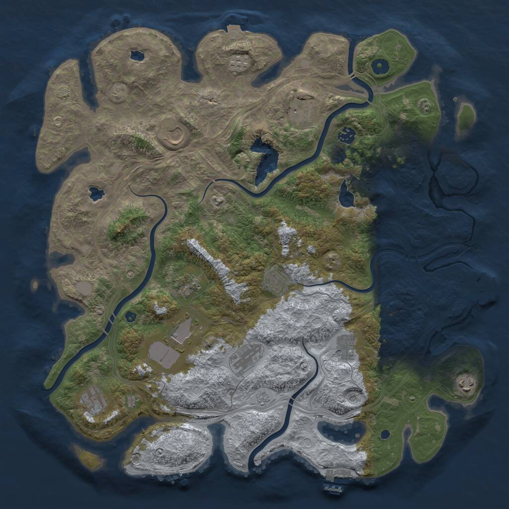 Rust Map: Procedural Map, Size: 4500, Seed: 75422, 17 Monuments