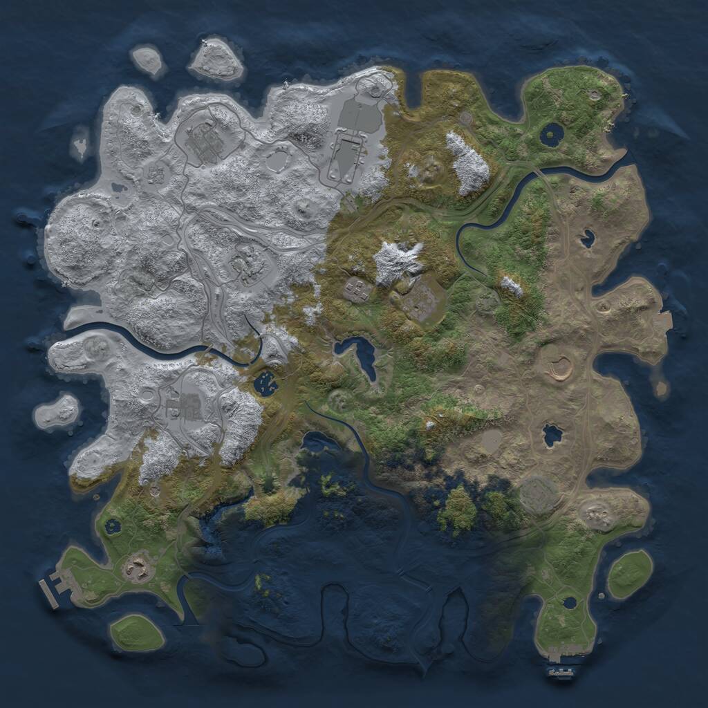 Rust Map: Procedural Map, Size: 4500, Seed: 1550114088, 16 Monuments