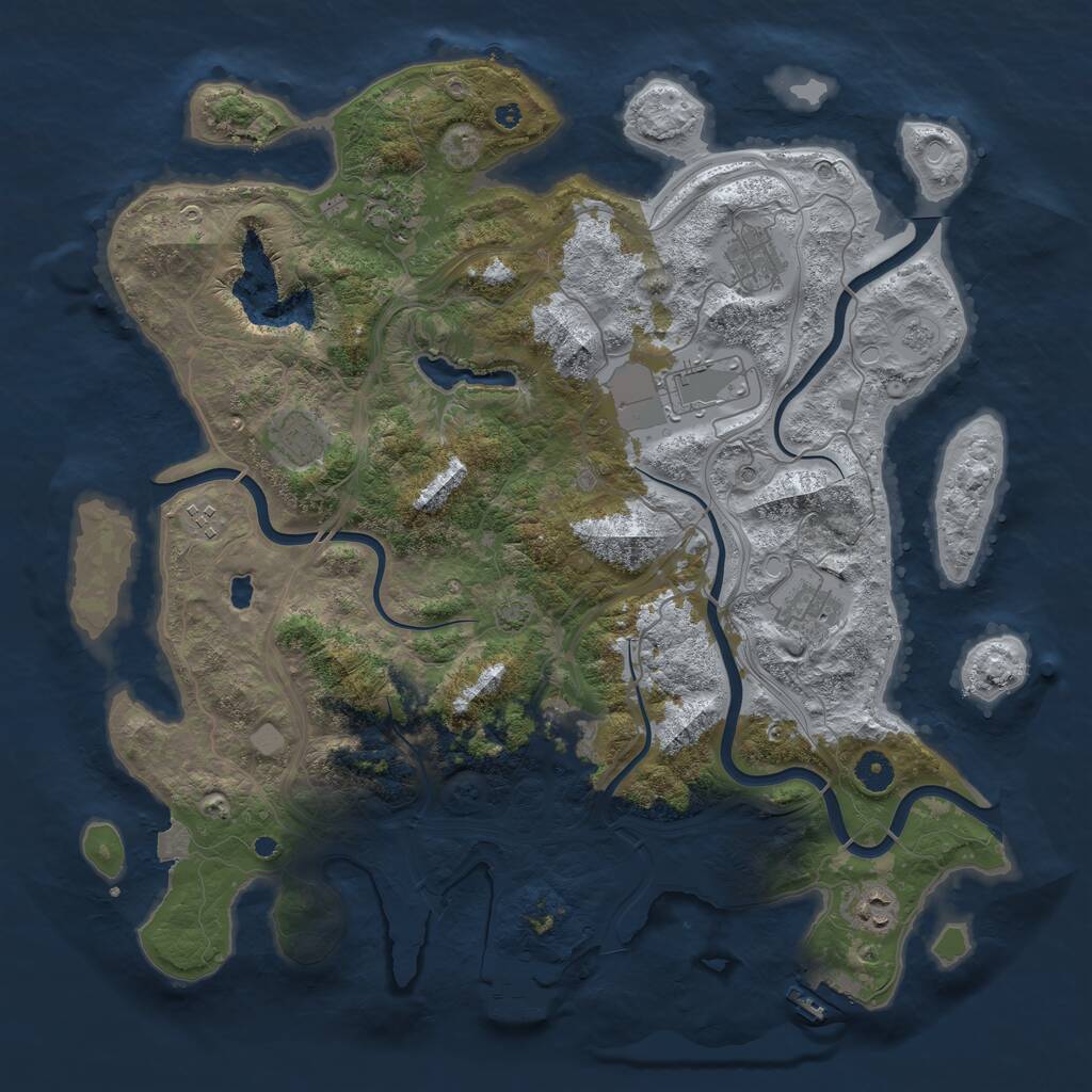 Rust Map: Procedural Map, Size: 4250, Seed: 1511393923, 14 Monuments