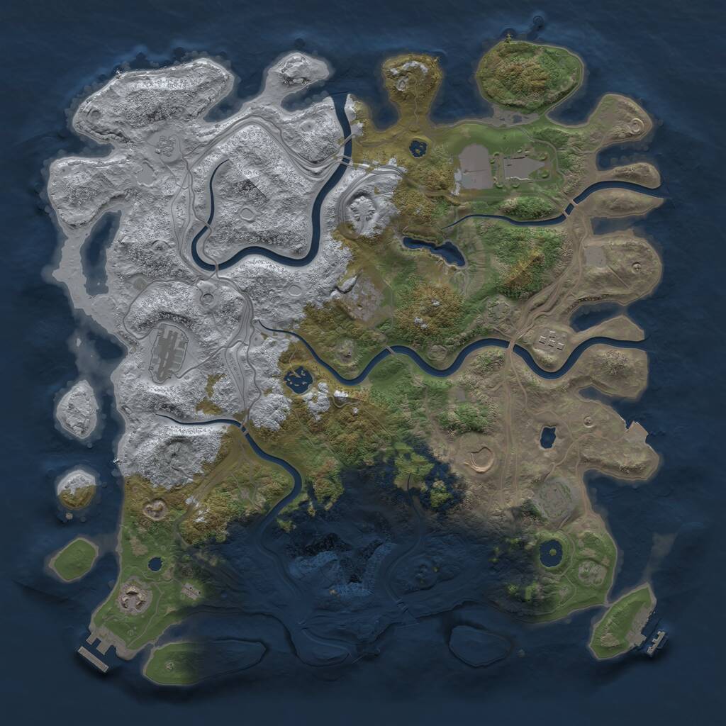 Rust Map: Procedural Map, Size: 4250, Seed: 13998, 14 Monuments