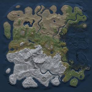 Thumbnail Rust Map: Procedural Map, Size: 5000, Seed: 316987239, 16 Monuments
