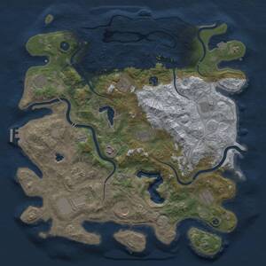 Thumbnail Rust Map: Procedural Map, Size: 4250, Seed: 1289664600, 17 Monuments