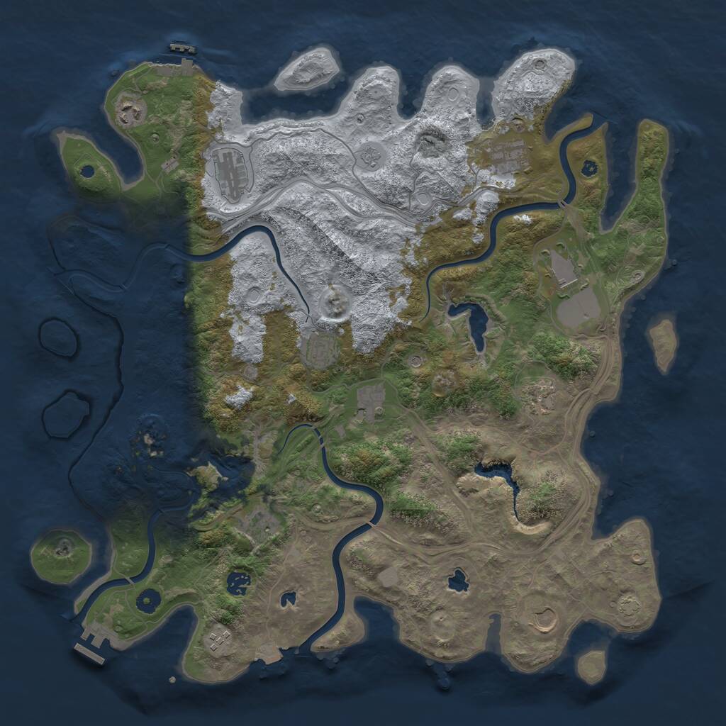 Rust Map: Procedural Map, Size: 4500, Seed: 4939839, 17 Monuments