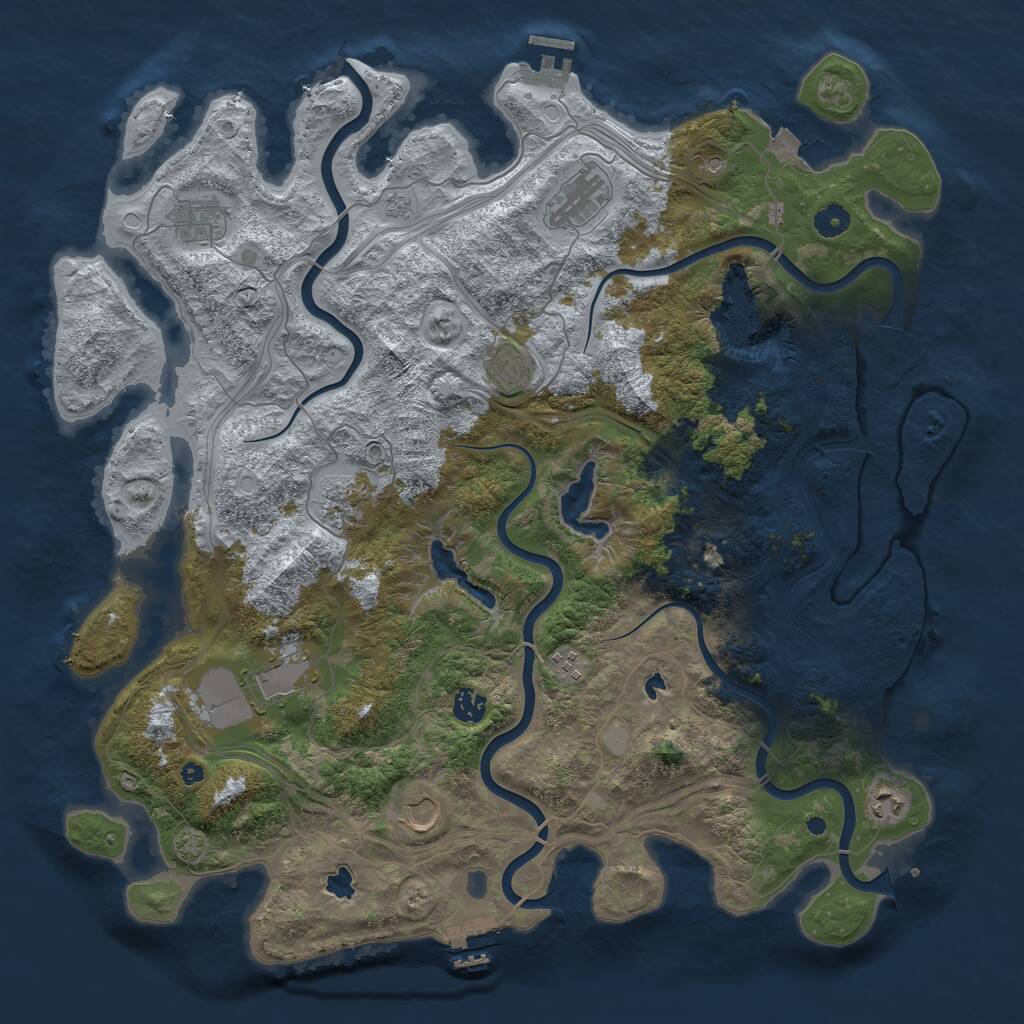 Rust Map: Procedural Map, Size: 4500, Seed: 515045284, 15 Monuments