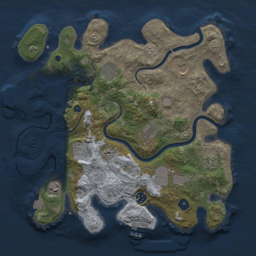 Rust Map: Procedural Map, Size: 3500, Seed: 798468631, 15 Monuments