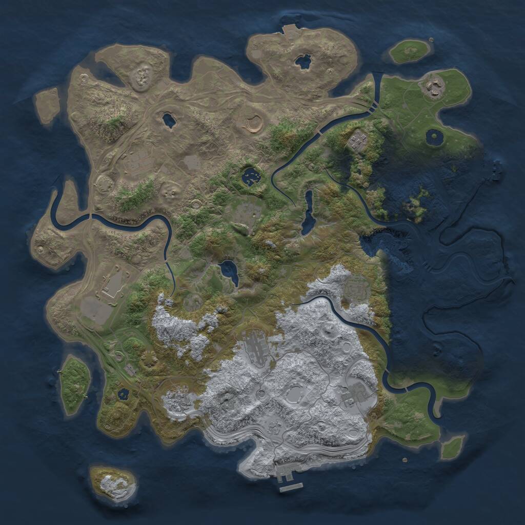 Rust Map: Procedural Map, Size: 4500, Seed: 950625054, 17 Monuments