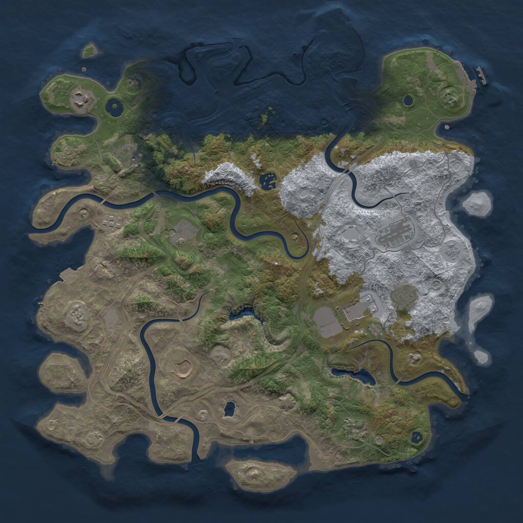 Rust Map: Procedural Map, Size: 4400, Seed: 1590085987, 16 Monuments