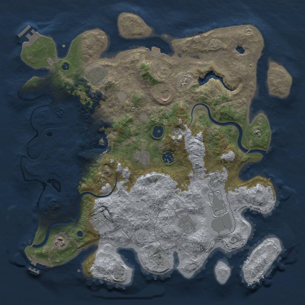 Rust Map: Procedural Map, Size: 4000, Seed: 1665536219, 16 Monuments