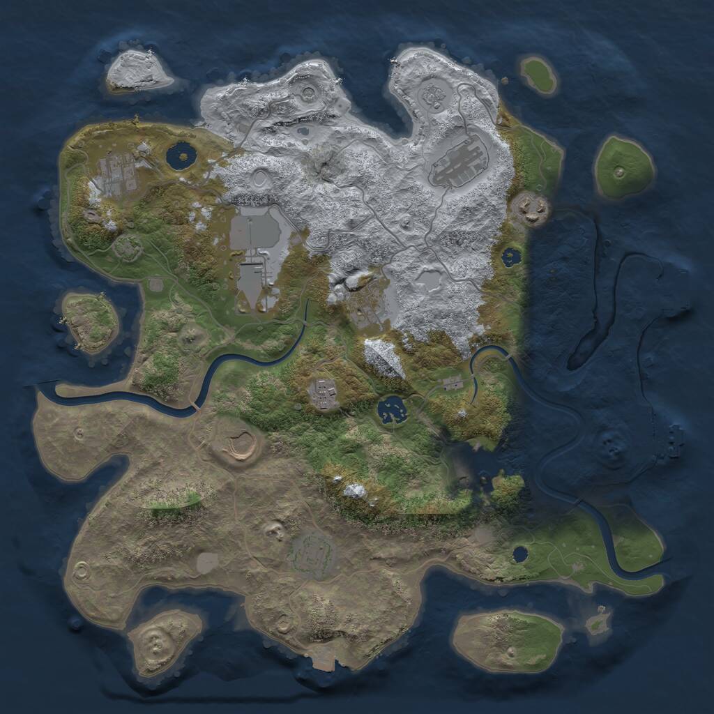 Rust Map: Procedural Map, Size: 3750, Seed: 8875131, 16 Monuments