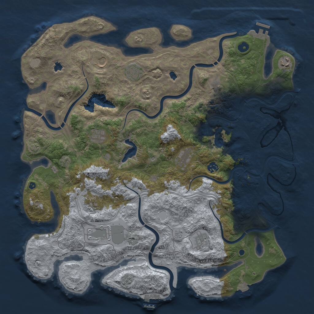 Rust Map: Procedural Map, Size: 4500, Seed: 1959113142, 17 Monuments