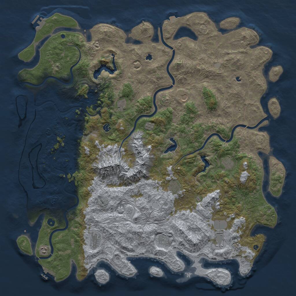 Rust Map: Procedural Map, Size: 5800, Seed: 42336987, 17 Monuments