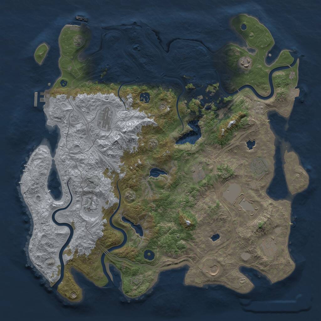 Rust Map: Procedural Map, Size: 4500, Seed: 1686515375, 17 Monuments
