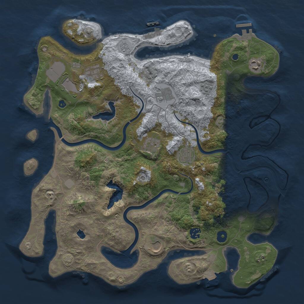 Rust Map: Procedural Map, Size: 4000, Seed: 315082935, 15 Monuments