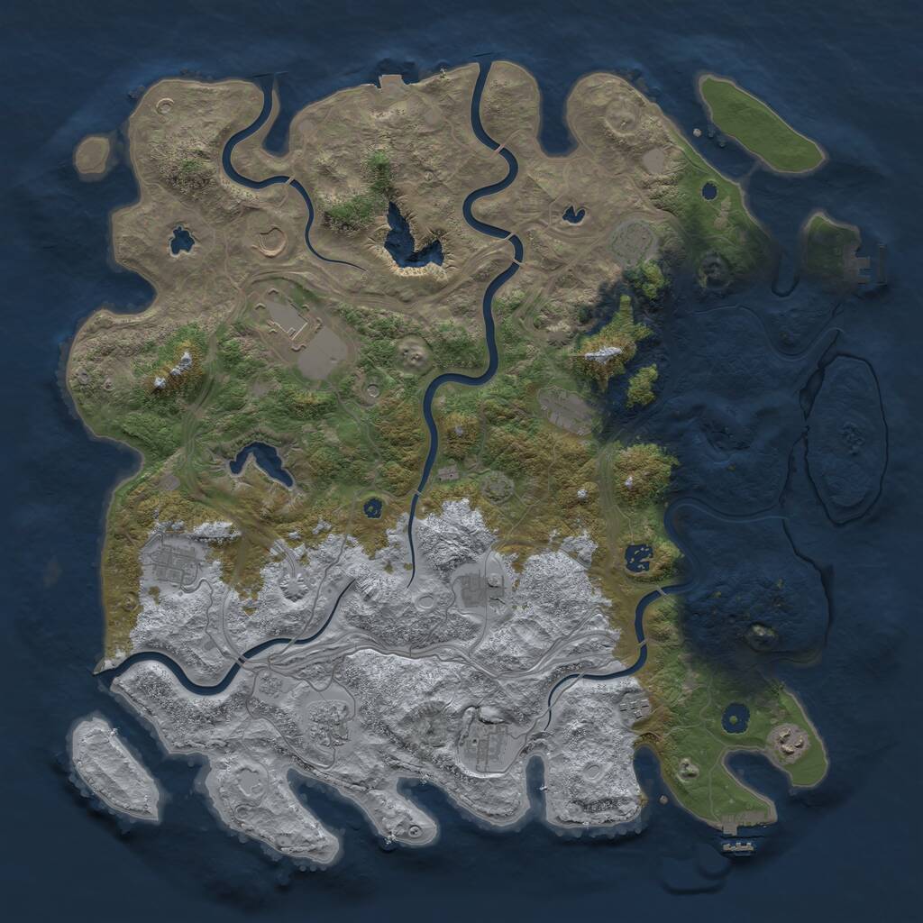 Rust Map: Procedural Map, Size: 4750, Seed: 1469845743, 17 Monuments