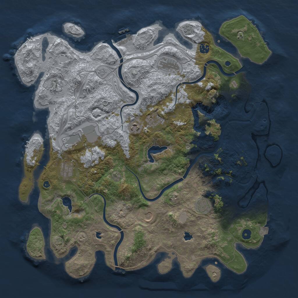 Rust Map: Procedural Map, Size: 4500, Seed: 789456123, 15 Monuments