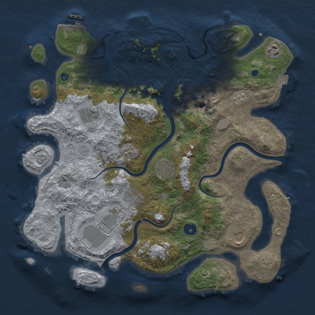 Rust Map: Procedural Map, Size: 3750, Seed: 1506533217, 14 Monuments