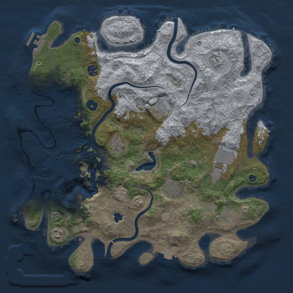 Rust Map: Procedural Map, Size: 4000, Seed: 20414, 15 Monuments