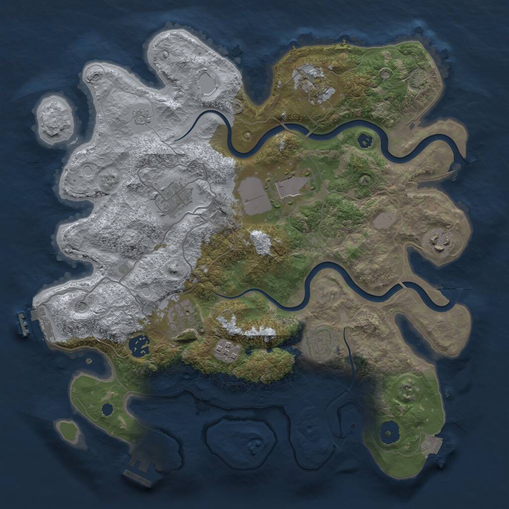 Rust Map: Procedural Map, Size: 3500, Seed: 347163869, 14 Monuments