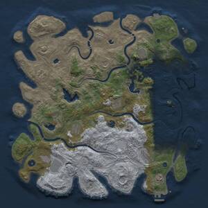 Thumbnail Rust Map: Procedural Map, Size: 4500, Seed: 15621678, 16 Monuments